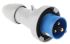Legrand, P17 Tempra Pro IP66, IP67 Blue Cable Mount 2P+E Industrial Power Plug, Rated At 16A, 230 V