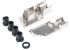 MH Connectors MHDCMR Series Zinc Right Angle D Sub Backshell, 15 Way, Strain Relief