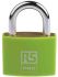 RS PRO 钥匙挂锁, Φ6mmx28mm锁钩, 黄铜制, 室内/室外, 耐风雨, 绿色