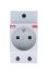 ABB Grey 1 Gang Plug Socket, 16A, Type E - French, Indoor Use