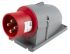 Amphenol Industrial, Easy & Safe IP44 Red Panel Mount 3P + E Right Angle Industrial Power Plug, Rated At 32A, 415 V