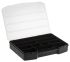 RS PRO 10 Cell Black PP Compartment Box, 40mm x 245mm x 180mm