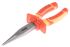 RS PRO Long Nose Pliers, 200 mm Overall, Straight Tip, VDE/1000V