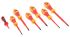 RS PRO Pozidriv; Slotted Insulated Screwdriver Set, 7-Piece