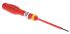 Facom Slotted Insulated Screwdriver, 2 mm Tip, 75 mm Blade, VDE/1000V, 170 mm Overall