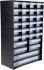 RS PRO 30 Drawer Unit, Plastic, 420mm x 270mm x 130mm, Black