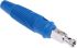 Hirschmann Test & Measurement Blue Male Banana Plug, 4 mm Connector, Solder Termination, 30A, 30 V ac, 60V dc, Nickel