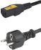 Napájecí kabel 2m, Černá, A: IEC C13, B: CEE 7/7, 10 A, 125 V AC (CSA), 125 V AC (UL), 250 V AC (IEC) Schurter