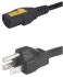 Napájecí kabel 2m, A: C13, IEC, B: NEMA 5-15, 10 A, 125 V, 250 V. Schurter NEMA 5 - 15P IEC 60320 C13