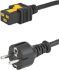 Napájecí kabel 2m, Černá, A: IEC C19, B: CEE 7/7, 16 A, 125 V AC (CSA), 125 V AC (UL), 250 V AC (IEC) Schurter