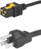 Napájecí kabel, A: IEC C19, B: NEMA 5-15, 16 A, 125 V, 250 V. Schurter