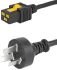 Napájecí kabel, A: C19, IEC, B: GB 2099, 16 A, 125 V, 250 V. Schurter Typ I – australská/čínská
