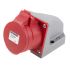 Scame, Optima IP44 Red Wall Mount 6P + E Right Angle Industrial Power Socket, Rated At 16A, 415 V