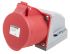 Scame, Optima IP44 Red Wall Mount 6P + E Right Angle Industrial Power Socket, Rated At 32A, 415 V