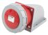 Conector de potencia industrial Hembra, Formato 6P + E, Orientación Ángulo de 90° , Optima, Rojo, 415 V, 32A, IP67