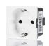 Weidmuller White 1 Gang Plug Socket, 2+E Poles, 16A, Type F - German Schuko, Indoor Use