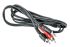RS PRO Male RCA x 2 to Male 3.5mm Stereo Jack Aux Cable, Black, 1m