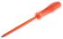 ITL Insulated Tools Ltd Slotted Insulated Screwdriver, 6.5 x 1.2 mm Tip, 125 mm Blade, VDE/1000V, 215 mm Overall