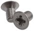 RS PRO Pozi Countersunk A2 304 Stainless Steel Machine Screws DIN 965, M5x8mm `