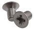 RS PRO Pozi Countersunk A4 316 Stainless Steel Machine Screws DIN 965, M6x10mm