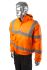 Portwest Herren Warnschutz Bomberjacke Wasserdicht, Polyester Orange, Futter PET, Größe L