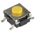 Yellow Button Tactile Switch, SPST 50 mA @ 24 V dc 0.55mm