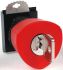 BACO Mushroom Red Push Button Head - Key Reset, 22mm Cutout, Round