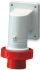 Scame IP66, IP67 Red Wall Mount 3P + E Right Angle Industrial Power Plug, Rated At 16A, 415 V