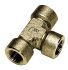 Legris Brass Pipe Fitting, Tee Threaded Equal Tee, Female BSPP 1/8in to Female BSPP 1/8in