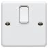 MK Electric White Rocker Light Switch, 1 Gang, Metalclad
