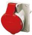MENNEKES IP44 Red Panel Mount 4P Angled Industrial Power Socket, Rated At 32A, 400 V