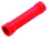 RS PRO Butt Splice Connector, Red, Insulated, Tin 22 → 16 AWG