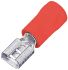 Terminal de lengüeta hembra aislado de color Rojo RS PRO de crimpar, 6.3 x 0.8mm, 0.5mm² → 1.5mm², long. 20.5mm, de