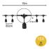 Light String Pendant 15M 15pcs E27 IP44