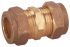 RS PRO Brass Pipe Fitting, Straight Compression Coupler 12mm