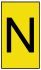 HellermannTyton Ovalgrip Slide On Cable Markers, Black on Yellow, Pre-printed "N", 2.5 → 6mm Cable