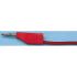Staubli, 2 mm prøveledning med stik, Rød, 30 V ac, 60V dc, 10A, 250mm