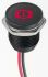 Indicador LED APEM, Rojo, lente enrasada, marco Negro, Ø montaje 16mm, 12V dc, 20mA, 800mcd, IP67