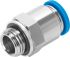 Festo QS Series Straight Threaded Adaptor, G 1/4 Male to Push In 6 mm, Threaded-to-Tube Connection Style, 186097