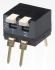APEM THT DIP-Schalter 2-stellig, 2-poliger Ein/Ausschalter, Kontakte vergoldet 25 mA, bis +85°C
