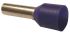 JST, GWE Insulated Crimp Bootlace Ferrule, 8mm Pin Length, 2.2mm Pin Diameter, 2.5mm² Wire Size, Blue