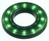 APEM Grøn Panelmonteret kontrollampe 22.2mm hulstr., Ledninger, 12 → 24V dc, Sort frontramme IP67