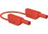 Cable de prueba con conector de 4 mm Staubli de color Rojo, Macho-Macho, 32A, 2m