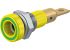 Staubli Green, Yellow Female Banana Socket, 4 mm Connector, Screw Termination, 25A, 30 V, 60V dc, Gold Plating