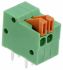 Regletas de terminales PCB Hembra de 2 vías, Vertical, paso: 2.54mm, 6A, de color Verde, montaje Orificio Pasante,