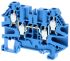 Omron XW5T Series Blue DIN Rail Terminal Block, 4mm², Single-Level, Screw Termination
