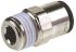 Legris LF3000 Series Straight Threaded Adaptor, R 3/8 Male to Push In 16 mm, Threaded-to-Tube Connection Style