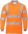 Reflexní tričko s límečkem Unisex EN20471, Oranžová, Polyester, EUR: L, UK: L Dlouhé ANSI/ISEA 107 CLASS 3:2, CE, GO/RT