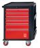 RS PRO 6 drawer Steel WheeledTool Chest, 975mm x 450mm x 710mm