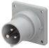 Scame IP44 Blue Panel Mount 2P + E Industrial Power Plug, Rated At 16A, 230 V